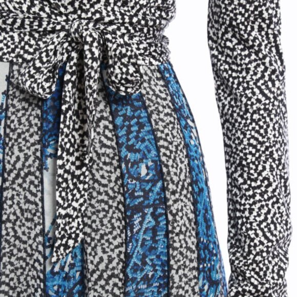 Diane Von Furstenberg Silk Blend Caprice Two Wrap Dress Size 12 - Picture 3 of 8